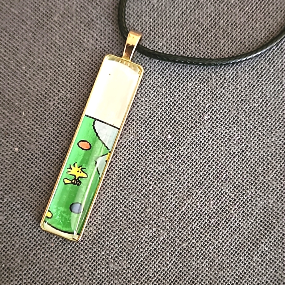 Woodstock children's book page necklace ooak handmade upcycled book